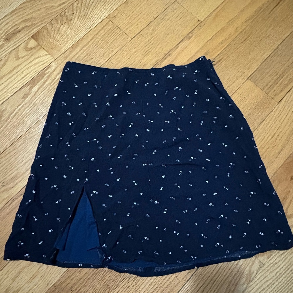 Sunday Best Blue and White Mini Pencil Skirt with Slit